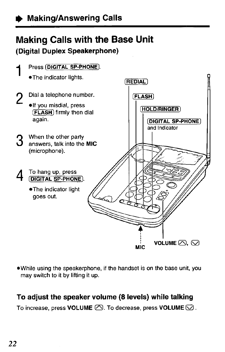 Digital duplex speakerphone) | Panasonic KX-TCM424-W User Manual | Page 22 / 64