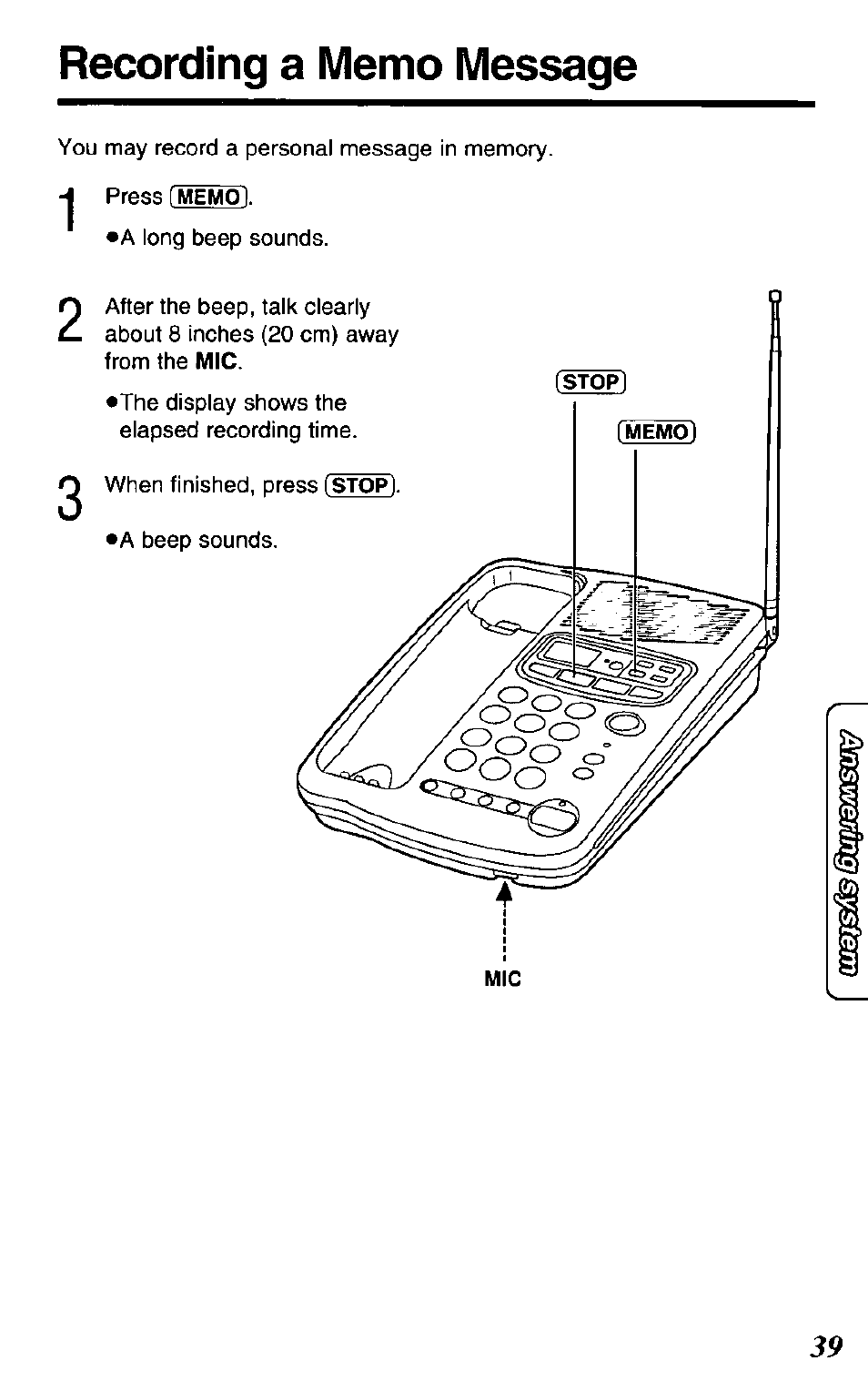 Panasonic KX-TCM424-W User Manual | Page 39 / 64