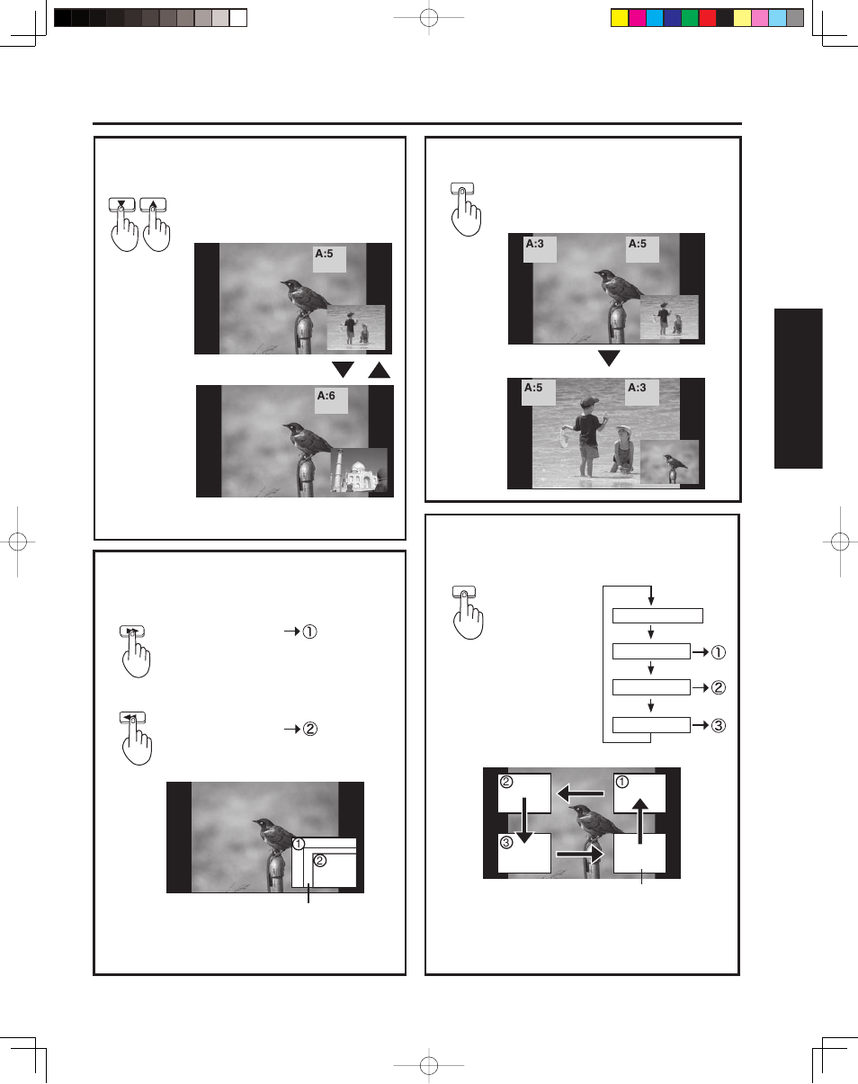 Picture in pic ture (pip) screen, 45 basic operation, Swapping main and pip screens | Selecting the screen size for pip screen | Panasonic PT 43LCX64 User Manual | Page 45 / 112