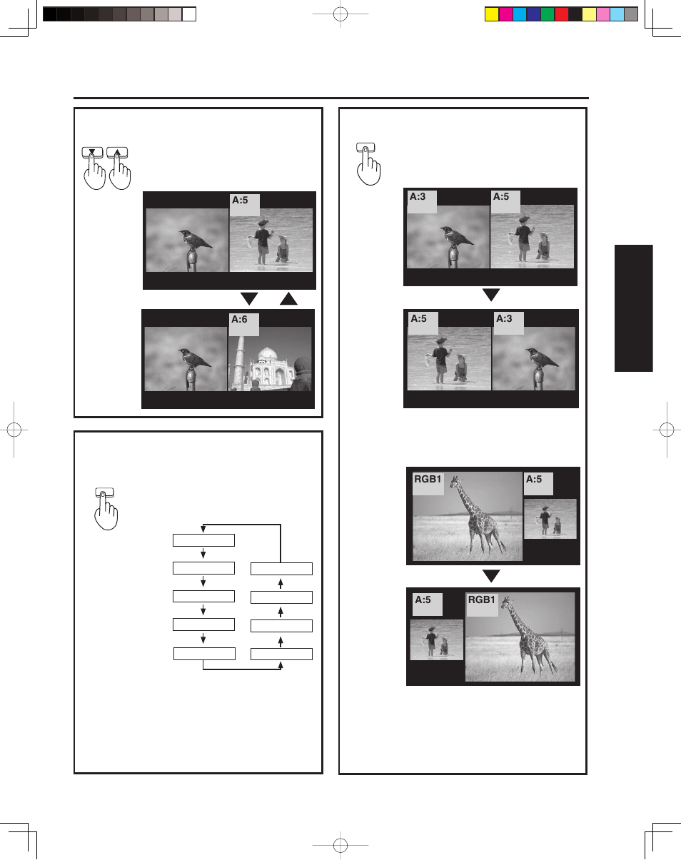 Split screen, 47 basic operation | Panasonic PT 43LCX64 User Manual | Page 47 / 112