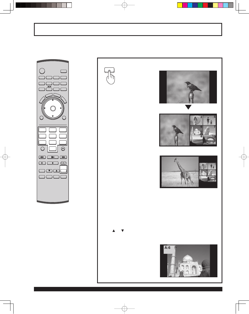 Searching for the desired channel (channel search), Example: select channel 6 | Panasonic PT 43LCX64 User Manual | Page 48 / 112