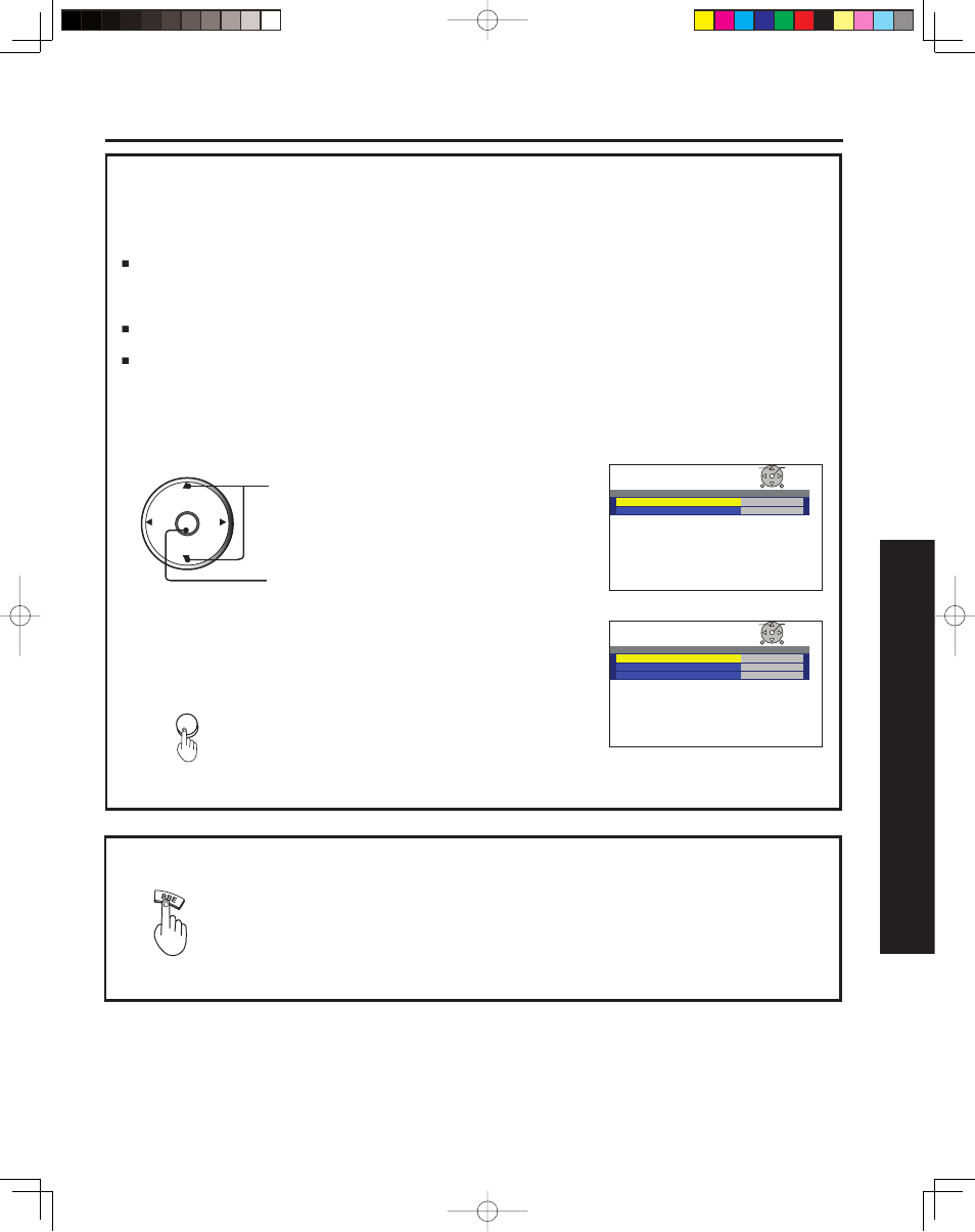 Audio adjustments, 55 advanced op er a tion, Using bbe | Other adjust | Panasonic PT 43LCX64 User Manual | Page 55 / 112