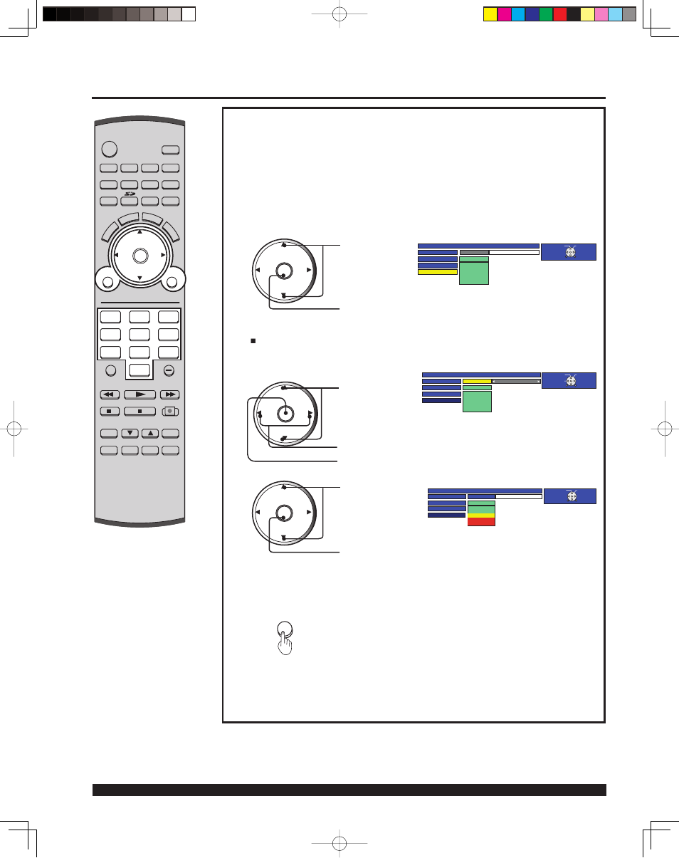 Lock feature, Block program (continued), Press to select c.f.l.r | Press to enter the c.f.l.r fi eld, Press to exit menu, Press to set | Panasonic PT 43LCX64 User Manual | Page 62 / 112