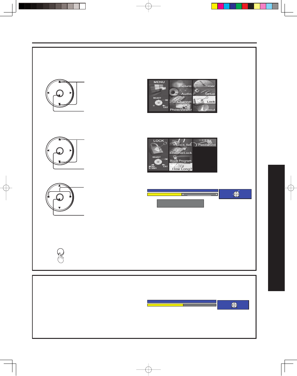 Lock feature, 63 advanced op er a tion, How long | Password | Panasonic PT 43LCX64 User Manual | Page 63 / 112