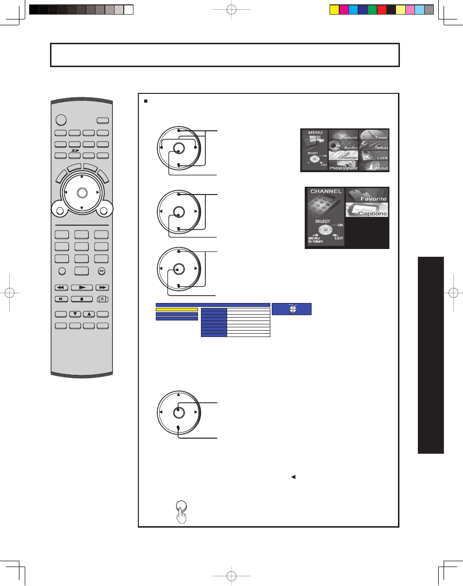 Channel caption feature, 69 advanced op er a tion | Panasonic PT 43LCX64 User Manual | Page 69 / 112