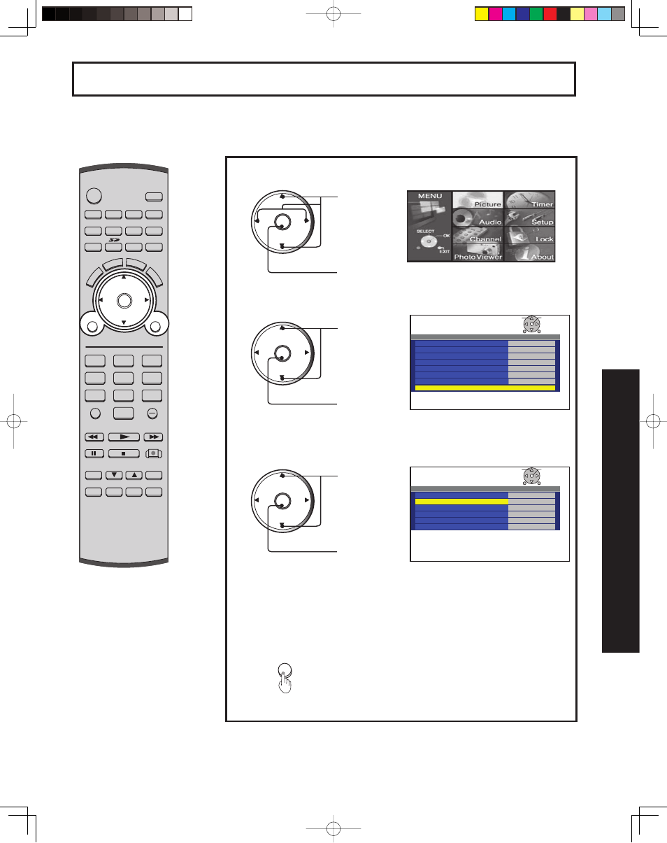 Video nr (noise reduction) feature, 73 advanced op er a tion | Panasonic PT 43LCX64 User Manual | Page 73 / 112