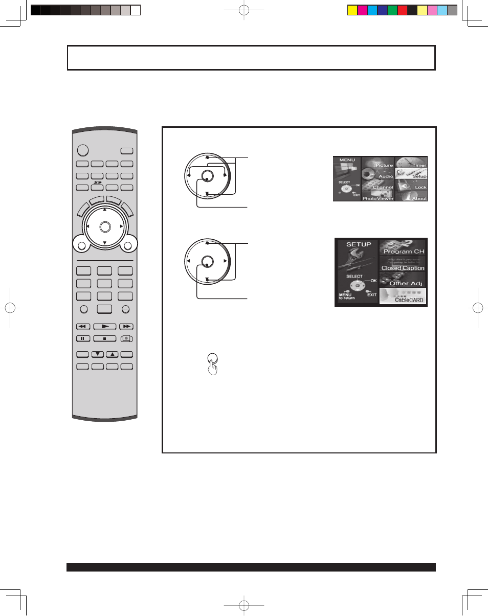 Cable module info, Press to exit menu | Panasonic PT 43LCX64 User Manual | Page 84 / 112