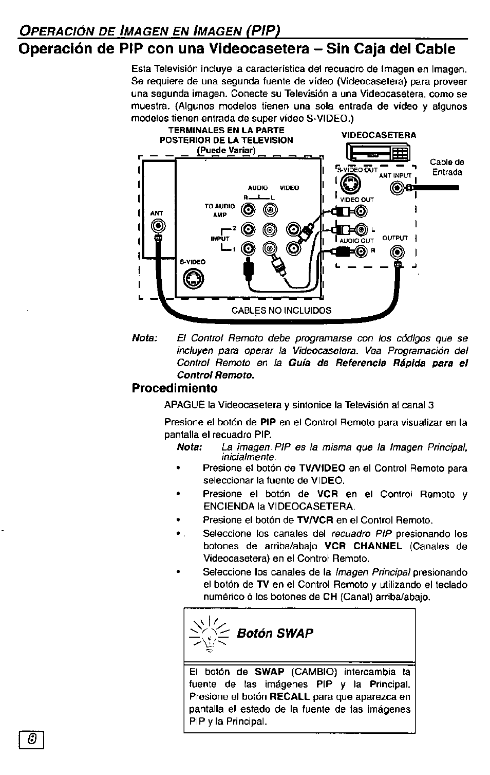 Ptp), Procedimiento | Panasonic Color Television CT-27G24 User Manual | Page 24 / 32
