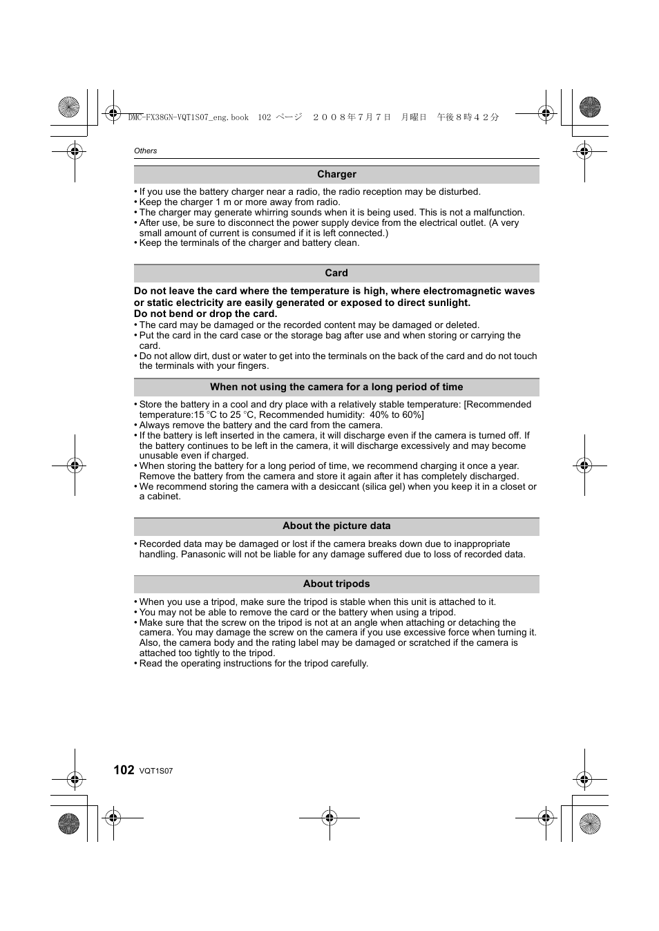 Panasonic DMC-FX38 User Manual | Page 102 / 120