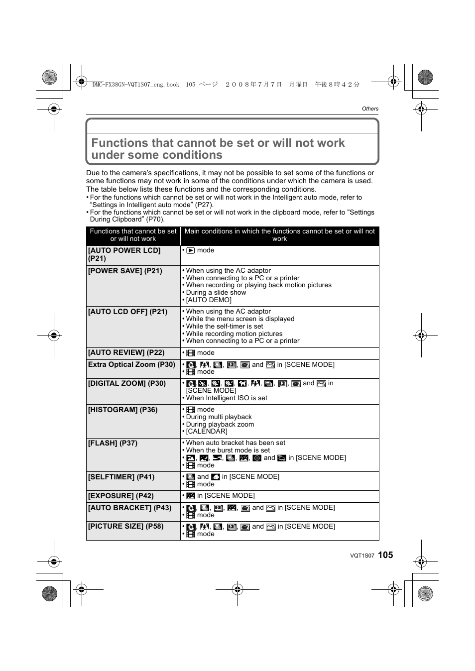 Panasonic DMC-FX38 User Manual | Page 105 / 120