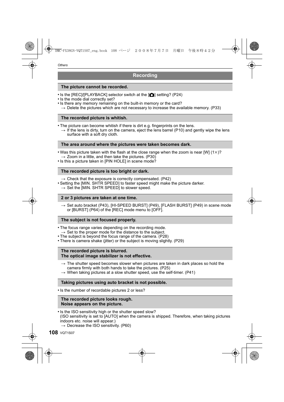 Panasonic DMC-FX38 User Manual | Page 108 / 120