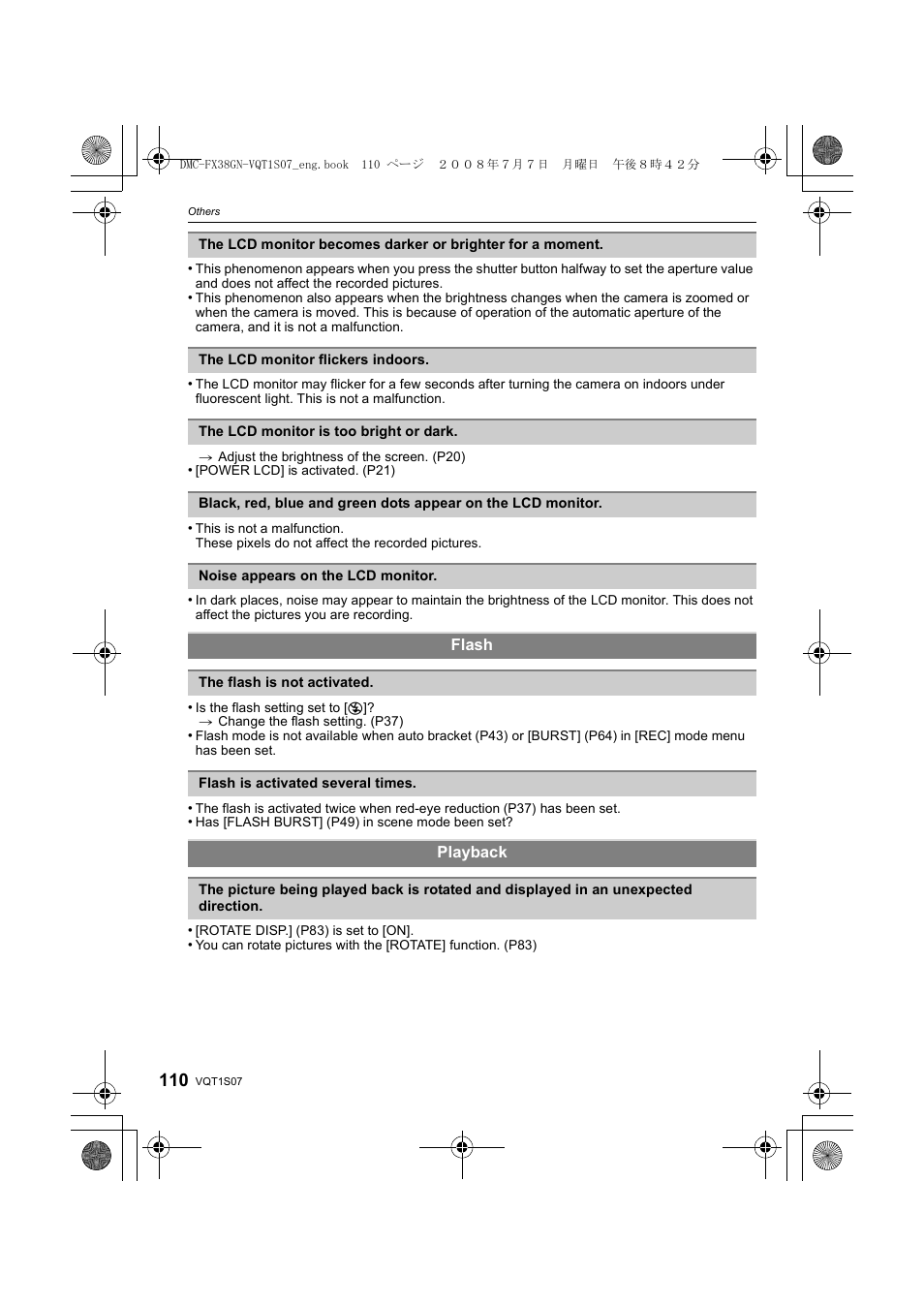 Panasonic DMC-FX38 User Manual | Page 110 / 120