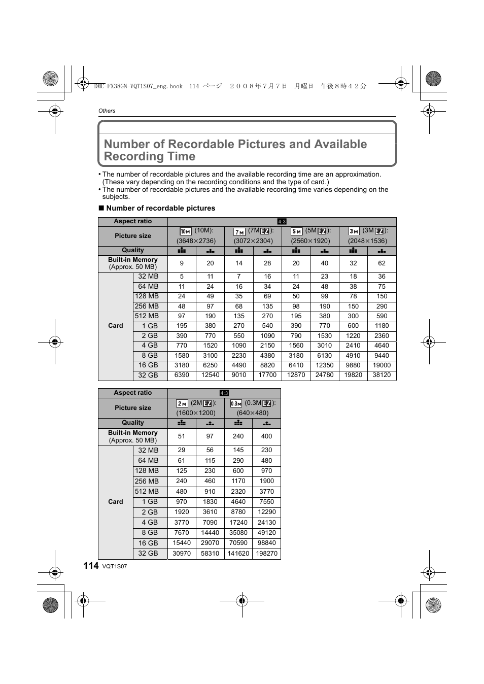 Panasonic DMC-FX38 User Manual | Page 114 / 120