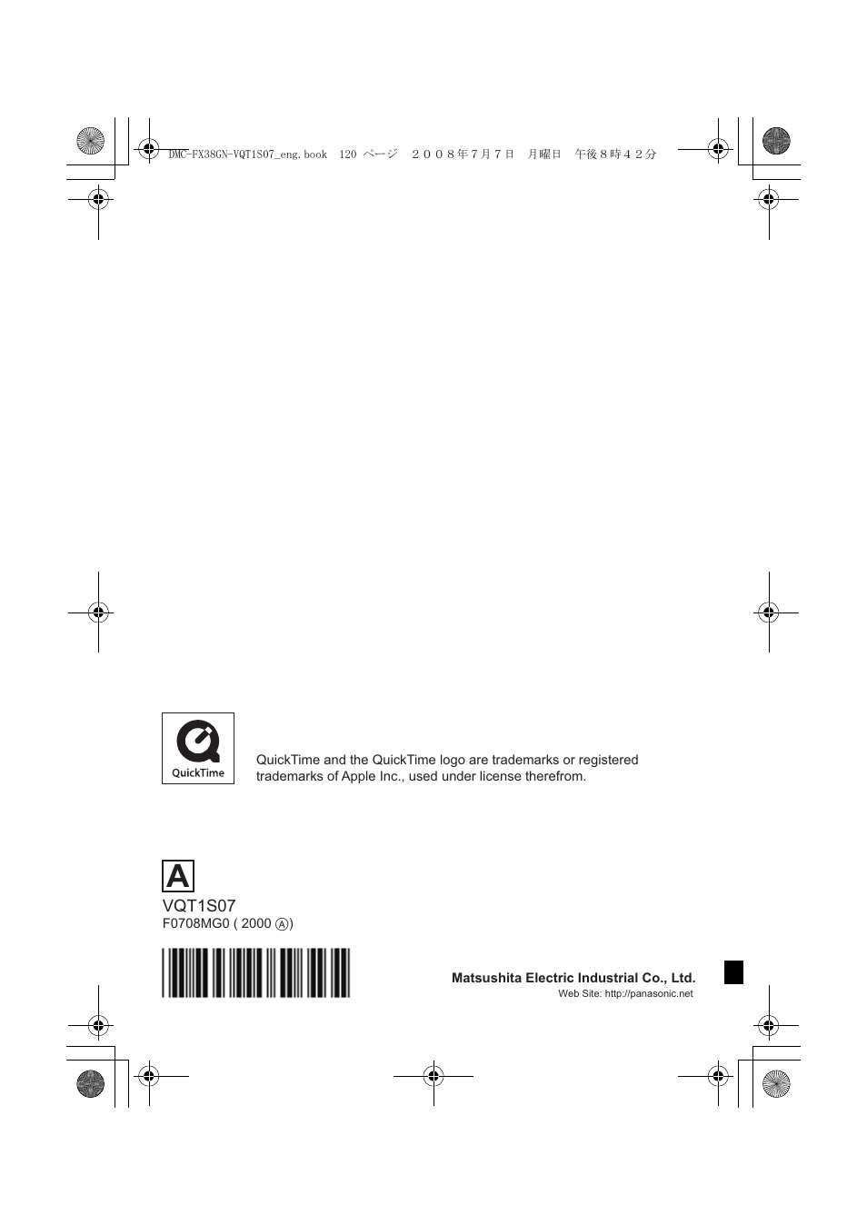 Panasonic DMC-FX38 User Manual | Page 120 / 120