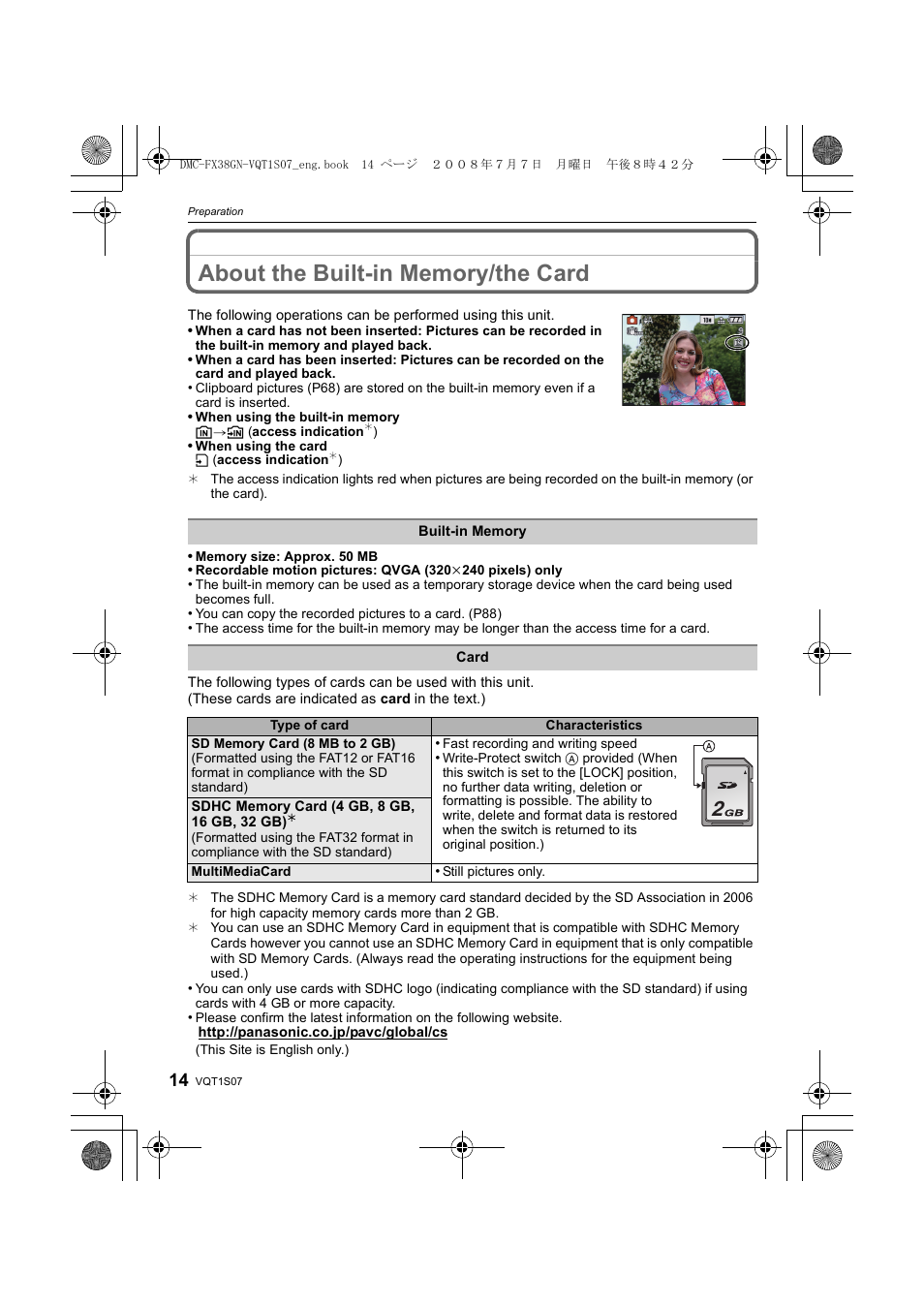Panasonic DMC-FX38 User Manual | Page 14 / 120