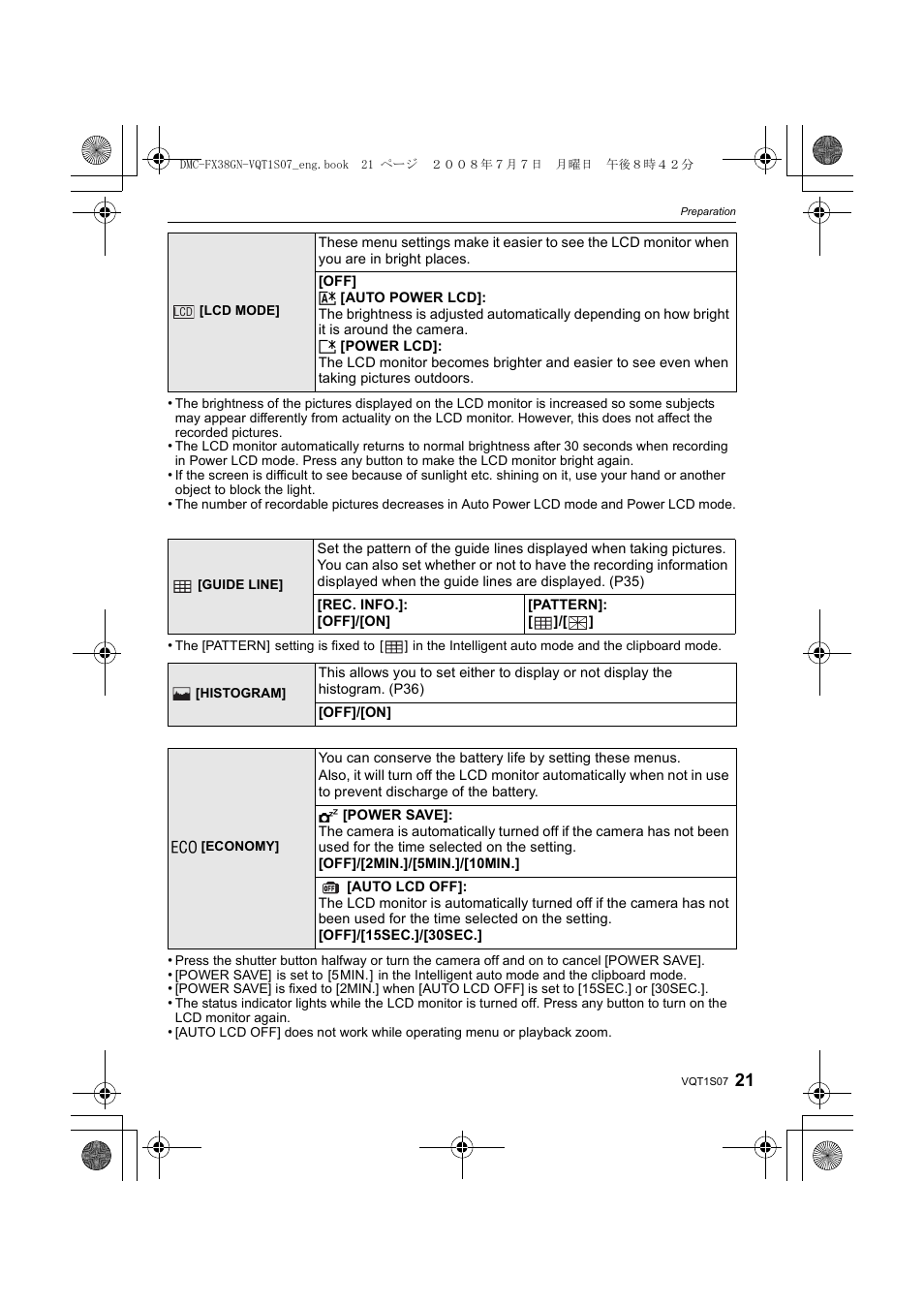 Panasonic DMC-FX38 User Manual | Page 21 / 120