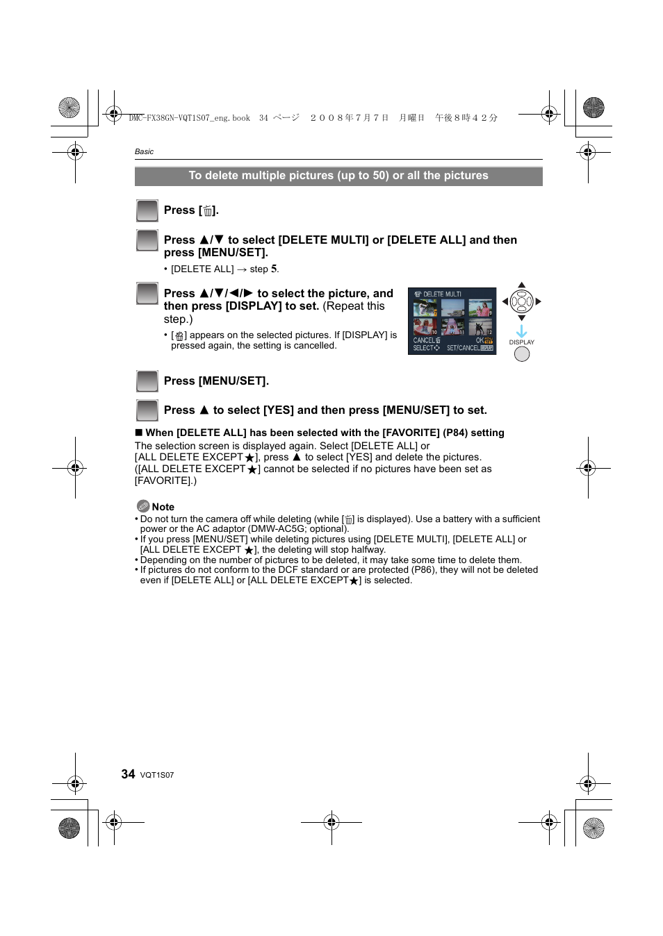 Panasonic DMC-FX38 User Manual | Page 34 / 120