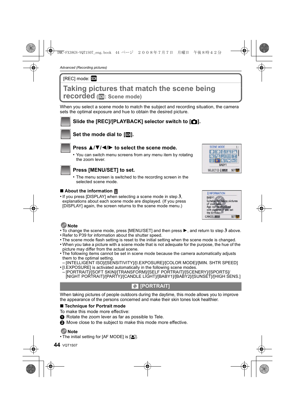 Panasonic DMC-FX38 User Manual | Page 44 / 120