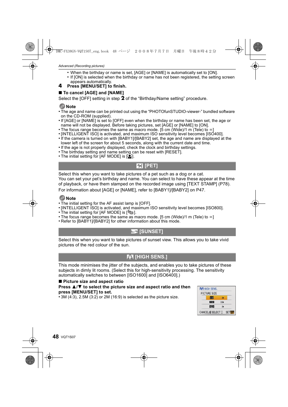 Panasonic DMC-FX38 User Manual | Page 48 / 120