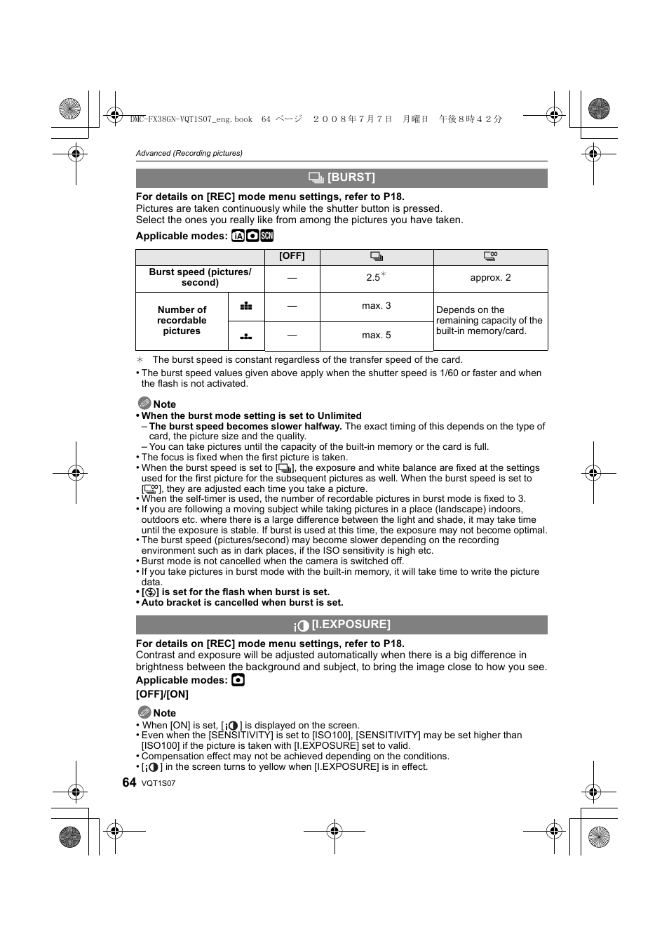 Panasonic DMC-FX38 User Manual | Page 64 / 120