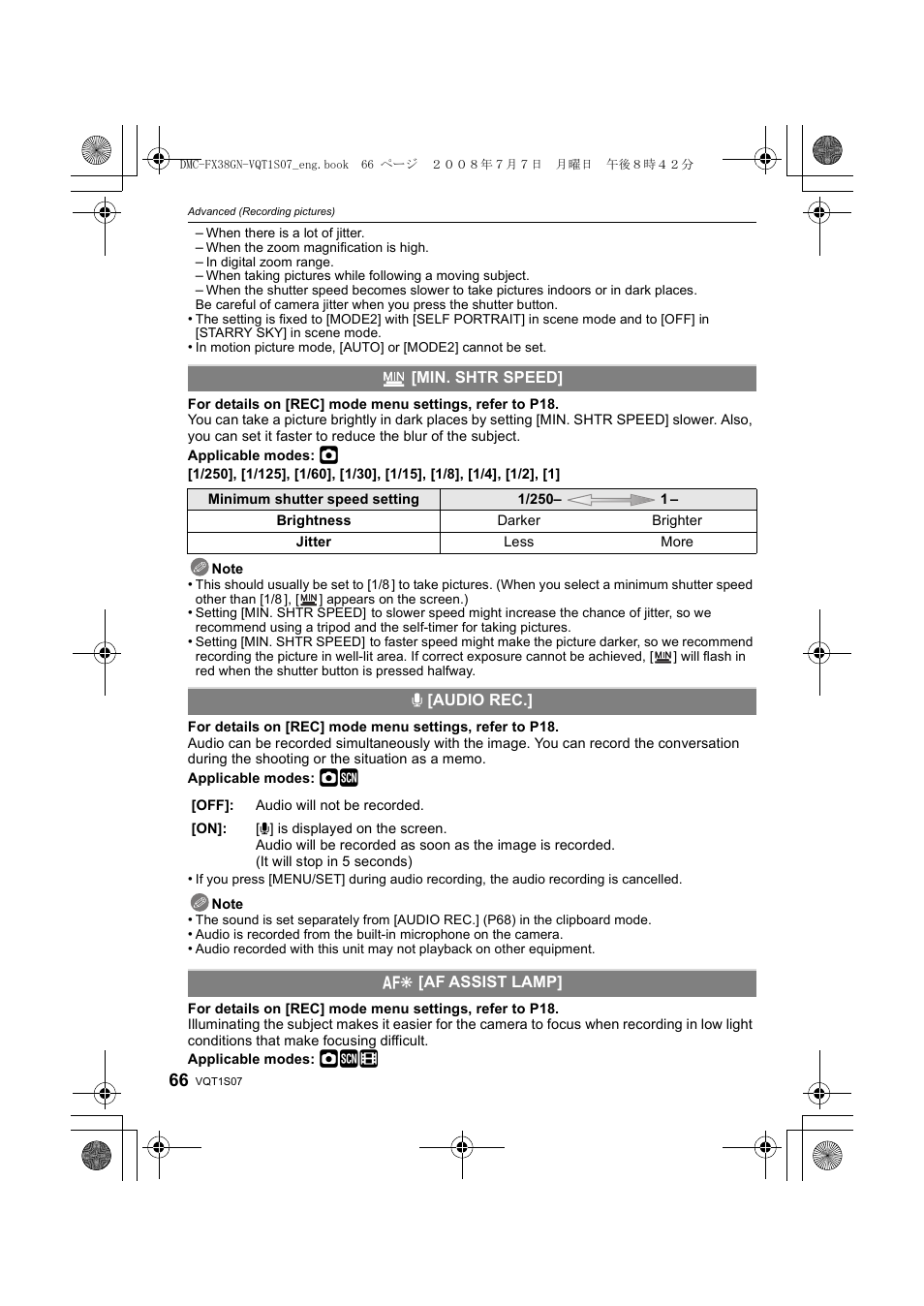 Panasonic DMC-FX38 User Manual | Page 66 / 120