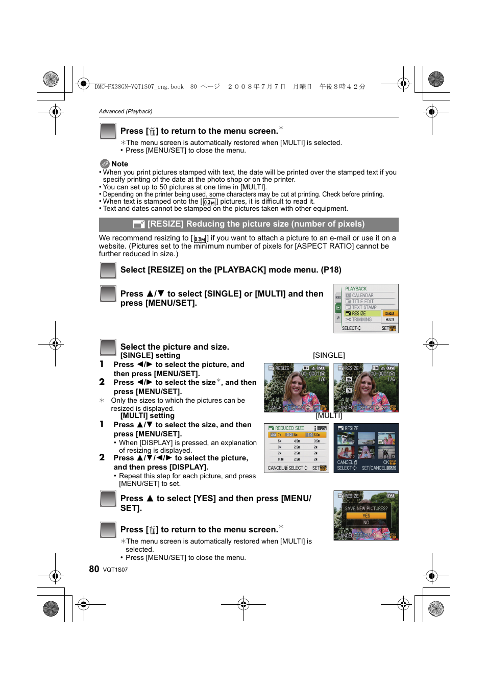 Panasonic DMC-FX38 User Manual | Page 80 / 120