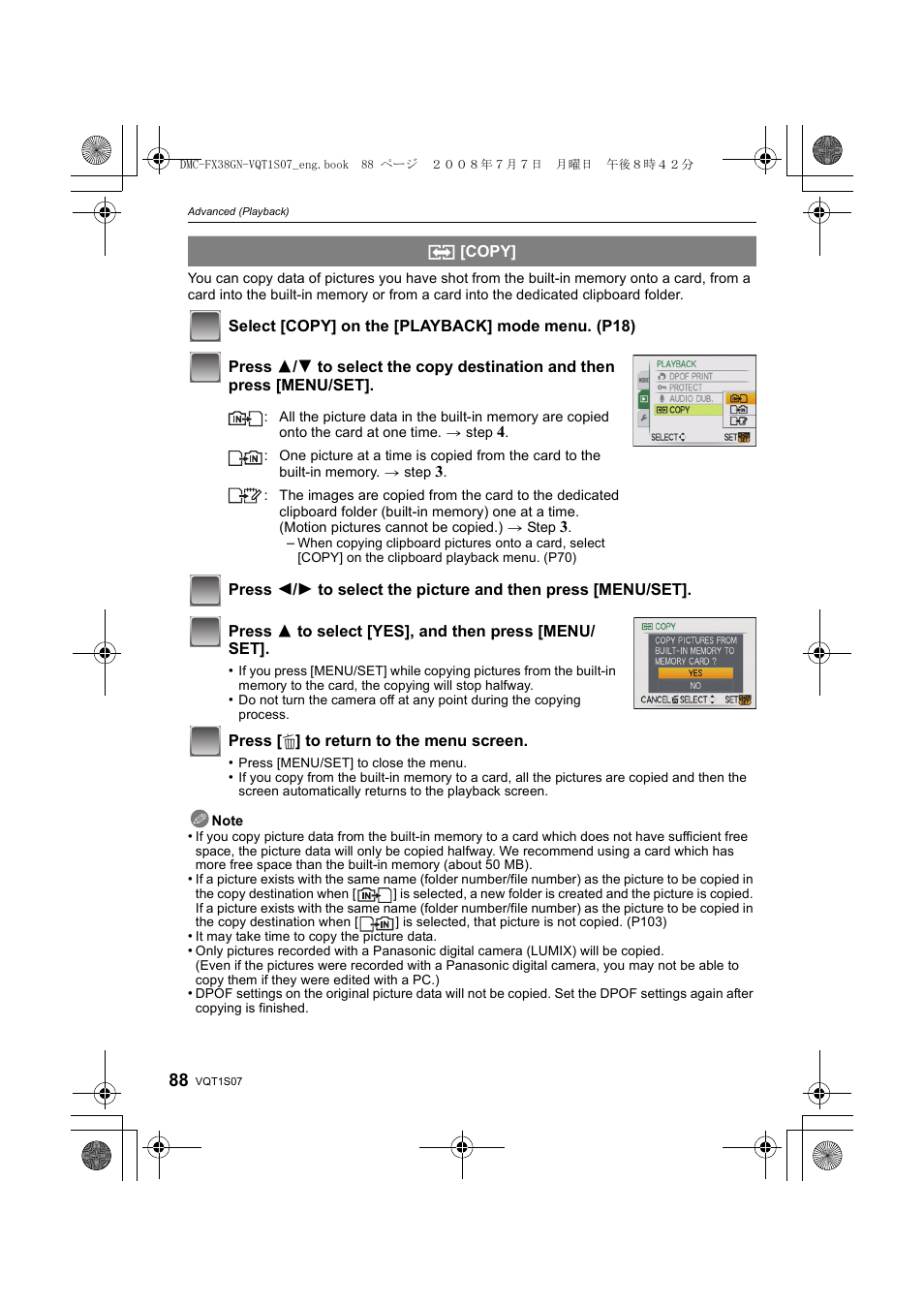 Panasonic DMC-FX38 User Manual | Page 88 / 120