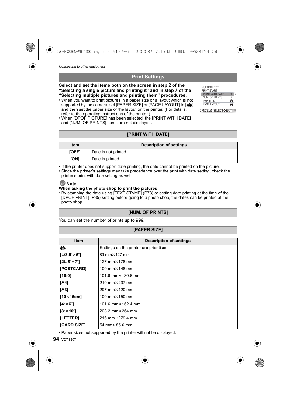 Panasonic DMC-FX38 User Manual | Page 94 / 120
