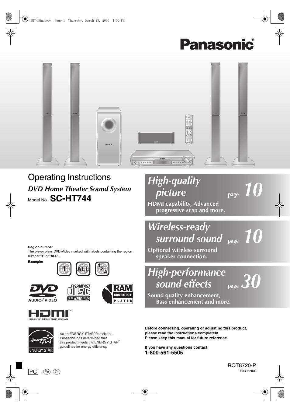 Panasonic SC-HT744 User Manual | 38 pages