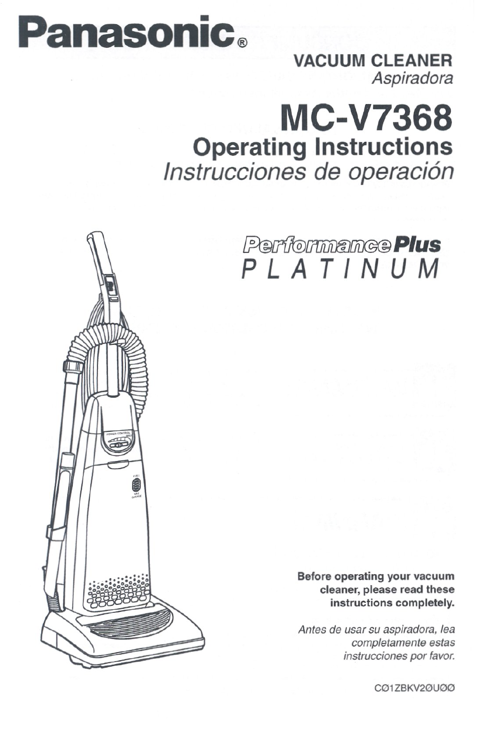 Panasonic MC-V7368 User Manual | 28 pages