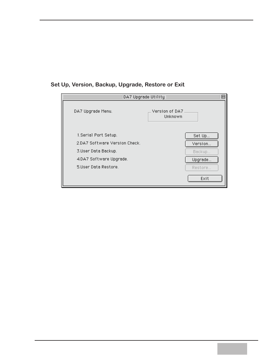 Operating the da7 upgrade utility | Panasonic RAMSA WR-DA7 User Manual | Page 13 / 68