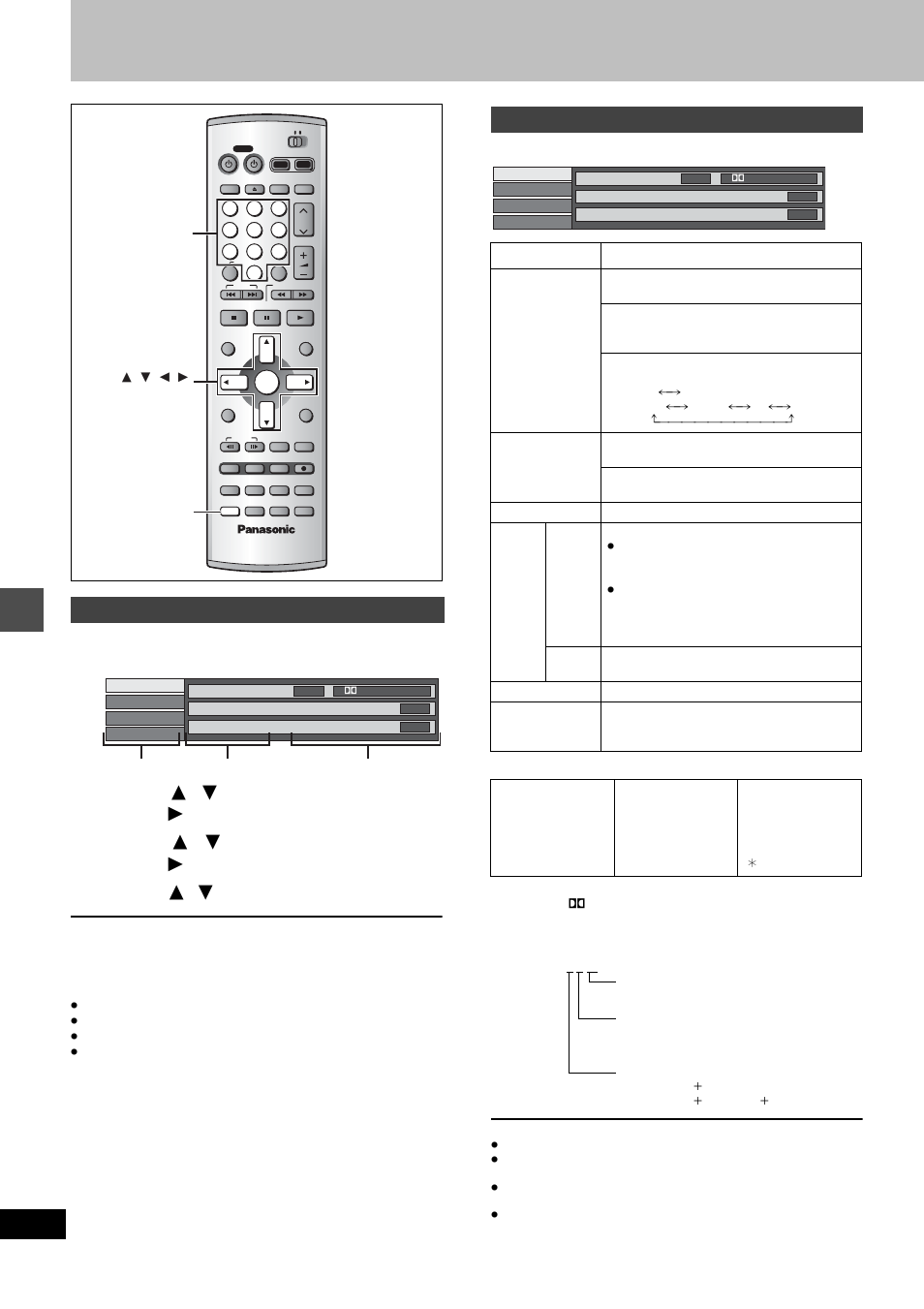 Using on-screen menus, Press [display, Press [ 3 , 4 ] to select the menu and press [ 1 | Press [ 3 , 4 ] to select the item and press [ 1, Press [ 3 , 4 ] to select the setting, Common procedures, Disc menu | Panasonic DMR-E80H User Manual | Page 40 / 64
