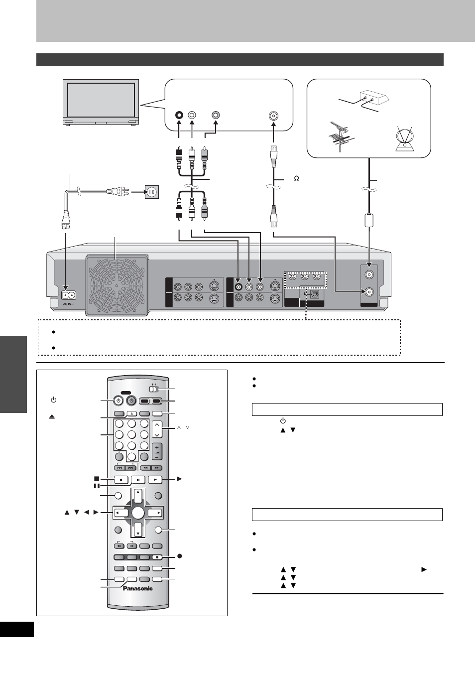 Espa ñol, Guía de referencia rápida en español, Conexiones del televisor y de la antena | Preparación, Cambie la configuración si su televisor es, Para disfrutar del vídeo progresivo | Panasonic DMR-E80H User Manual | Page 62 / 64