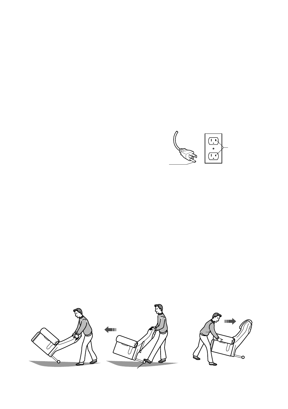 Instructions pour la mise a la terre, Deplacement du fauteuil, Instructions pour la mise à la terre | Déplacement du fauteuil, Danger, Attention | Panasonic EP1015 User Manual | Page 23 / 54