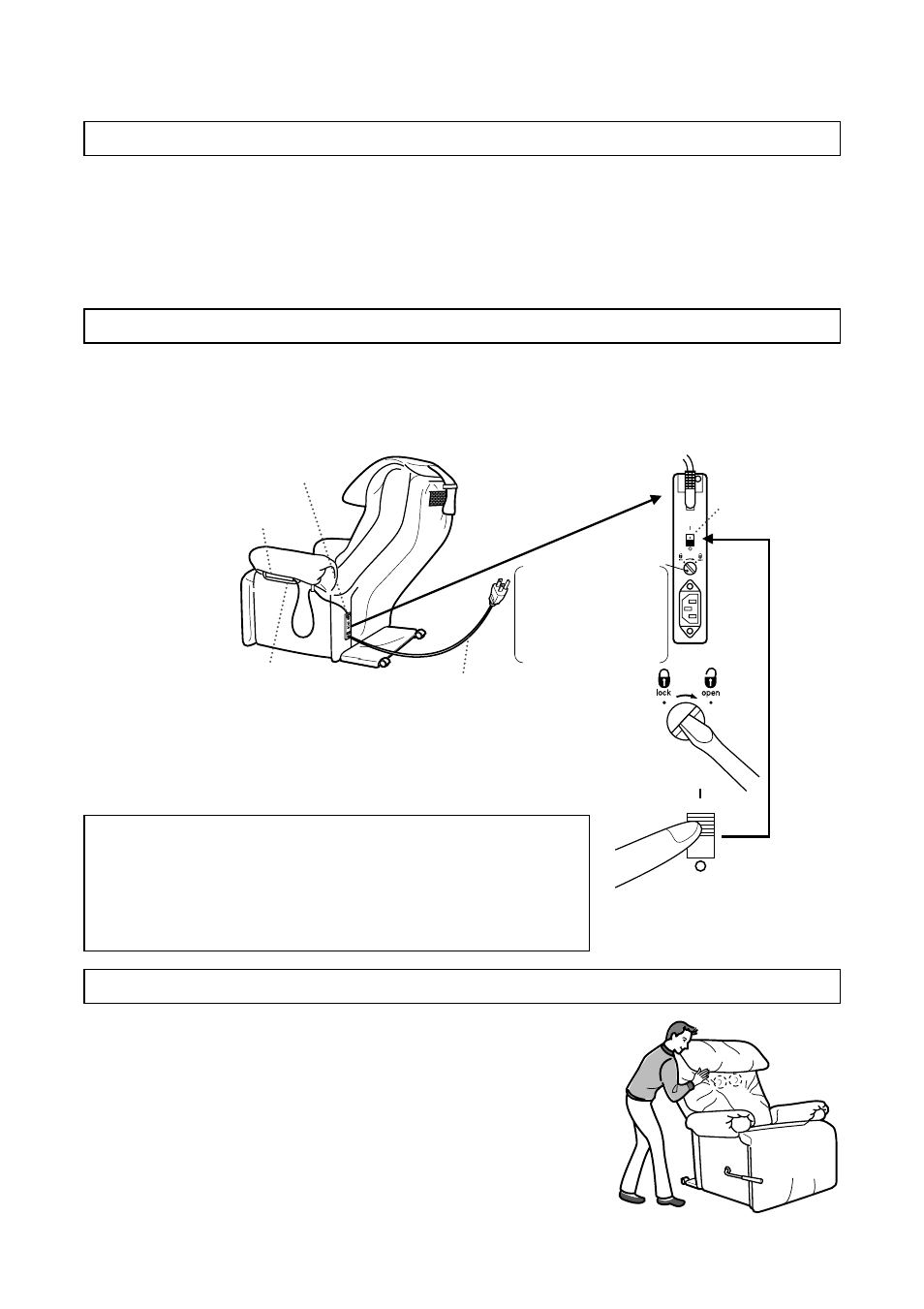 Antes de utilizar la silla de masaje, Lugar de utilizacion, Cnexion de la alimentacion | Antes de sentarse | Panasonic EP1015 User Manual | Page 42 / 54