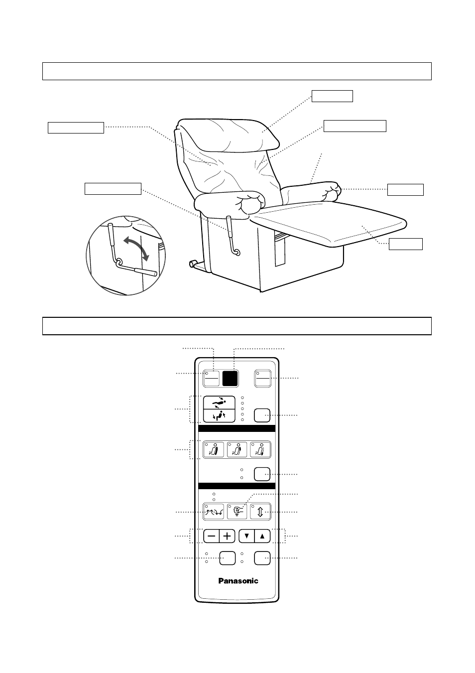 Parts identification, Massage lounger controller | Panasonic EP1015 User Manual | Page 7 / 54