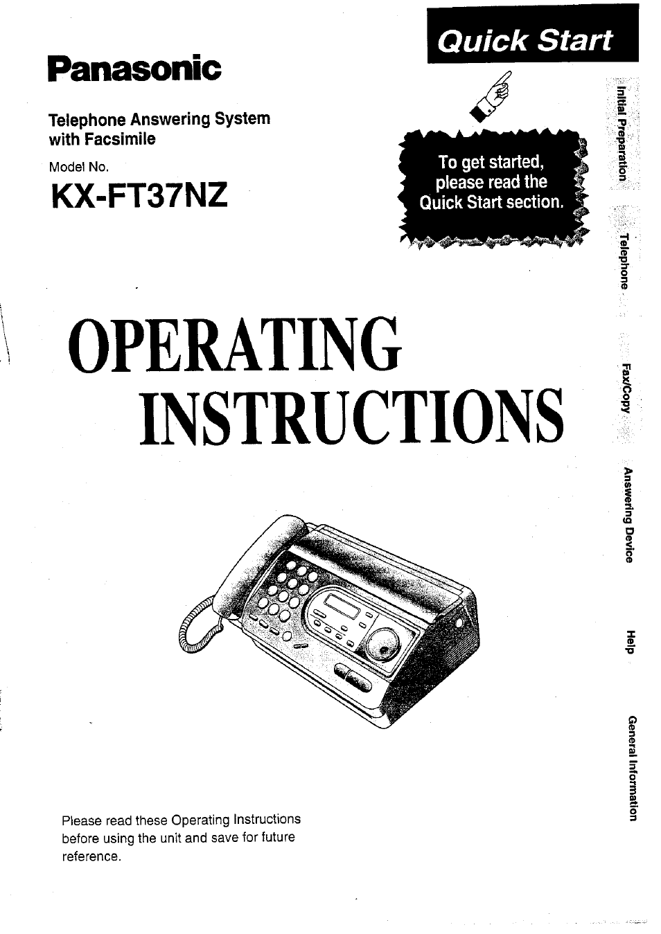 Panasonic KX-FT37NZ User Manual | 96 pages