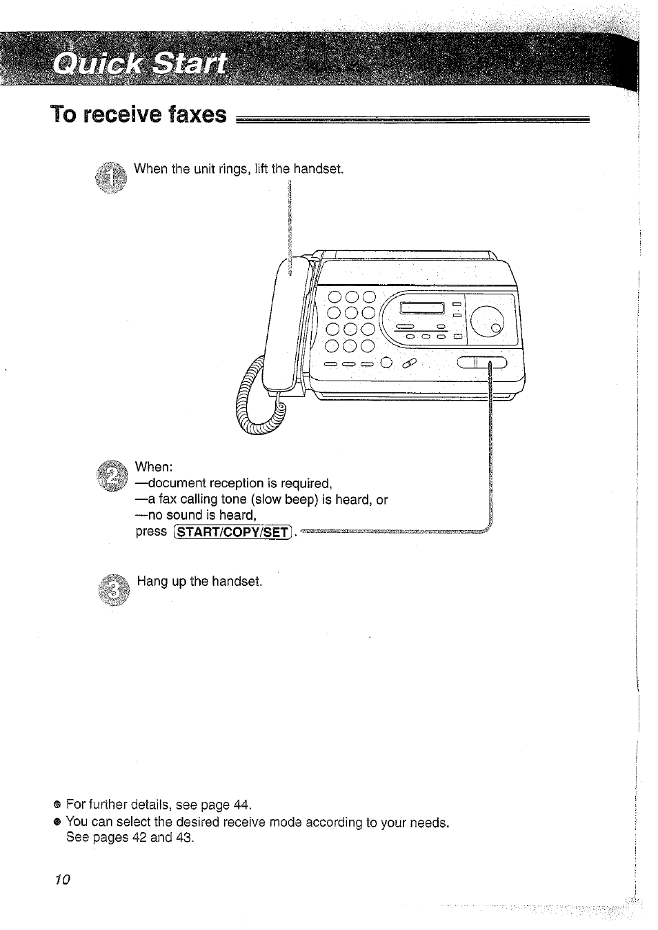 To receive faxes | Panasonic KX-FT37NZ User Manual | Page 10 / 96