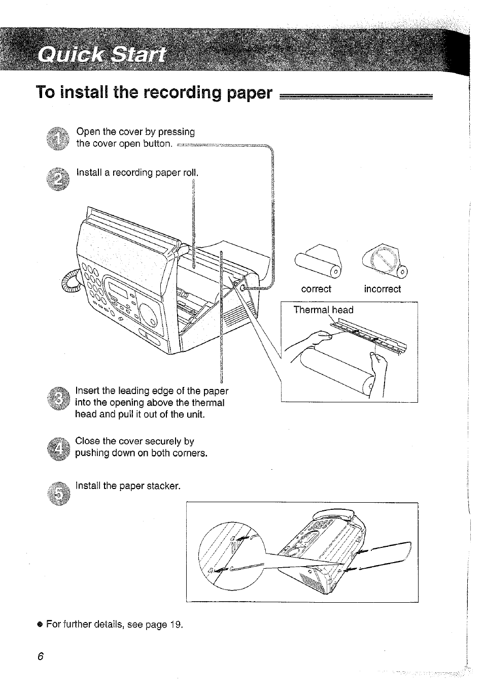 To instali the recording paper | Panasonic KX-FT37NZ User Manual | Page 6 / 96