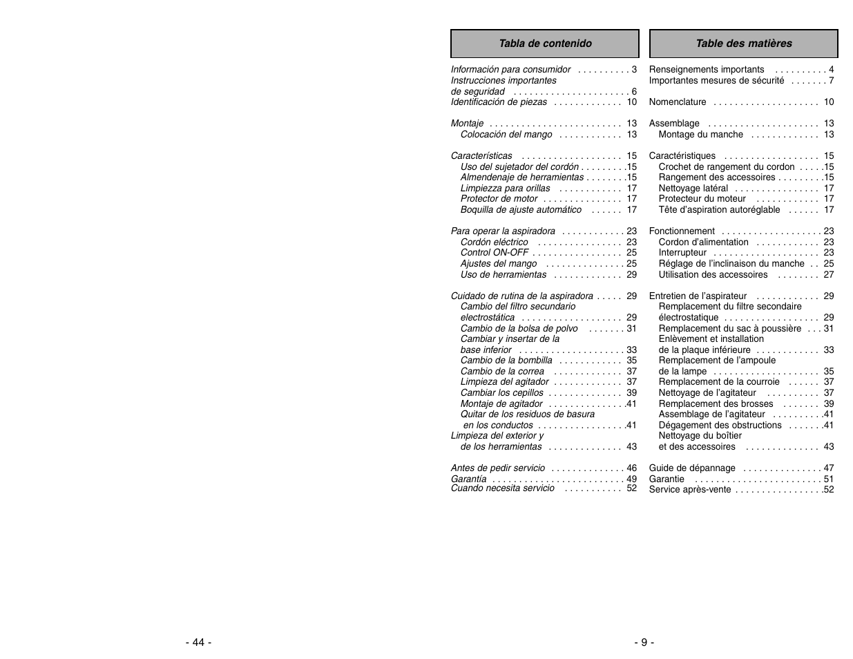 Panasonic MC-V5297 User Manual | Page 9 / 52
