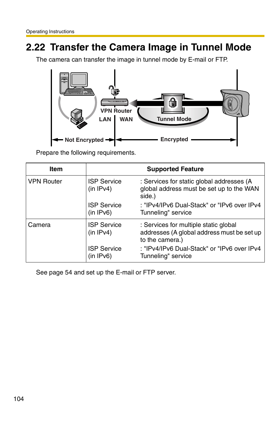 22 transfer the camera image in tunnel mode | Panasonic BB-HCM331A User Manual | Page 104 / 150