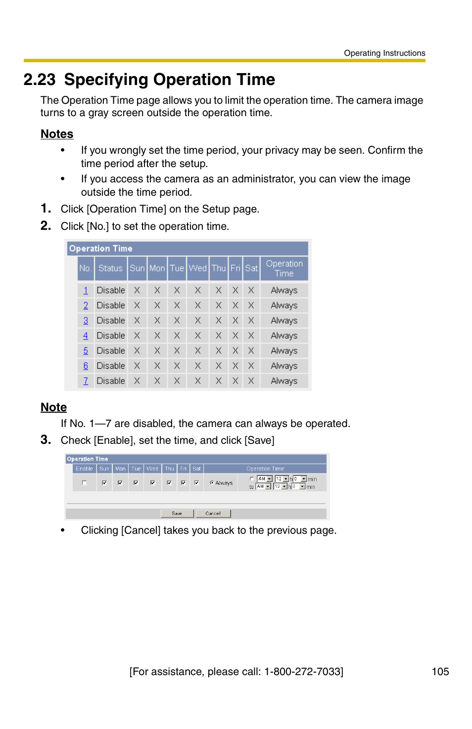 23 specifying operation time | Panasonic BB-HCM331A User Manual | Page 105 / 150
