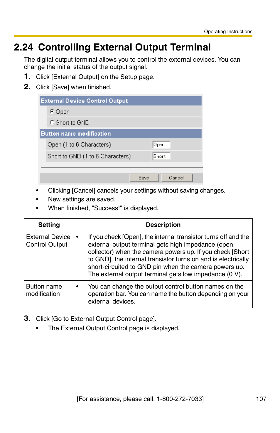 24 controlling external output terminal | Panasonic BB-HCM331A User Manual | Page 107 / 150