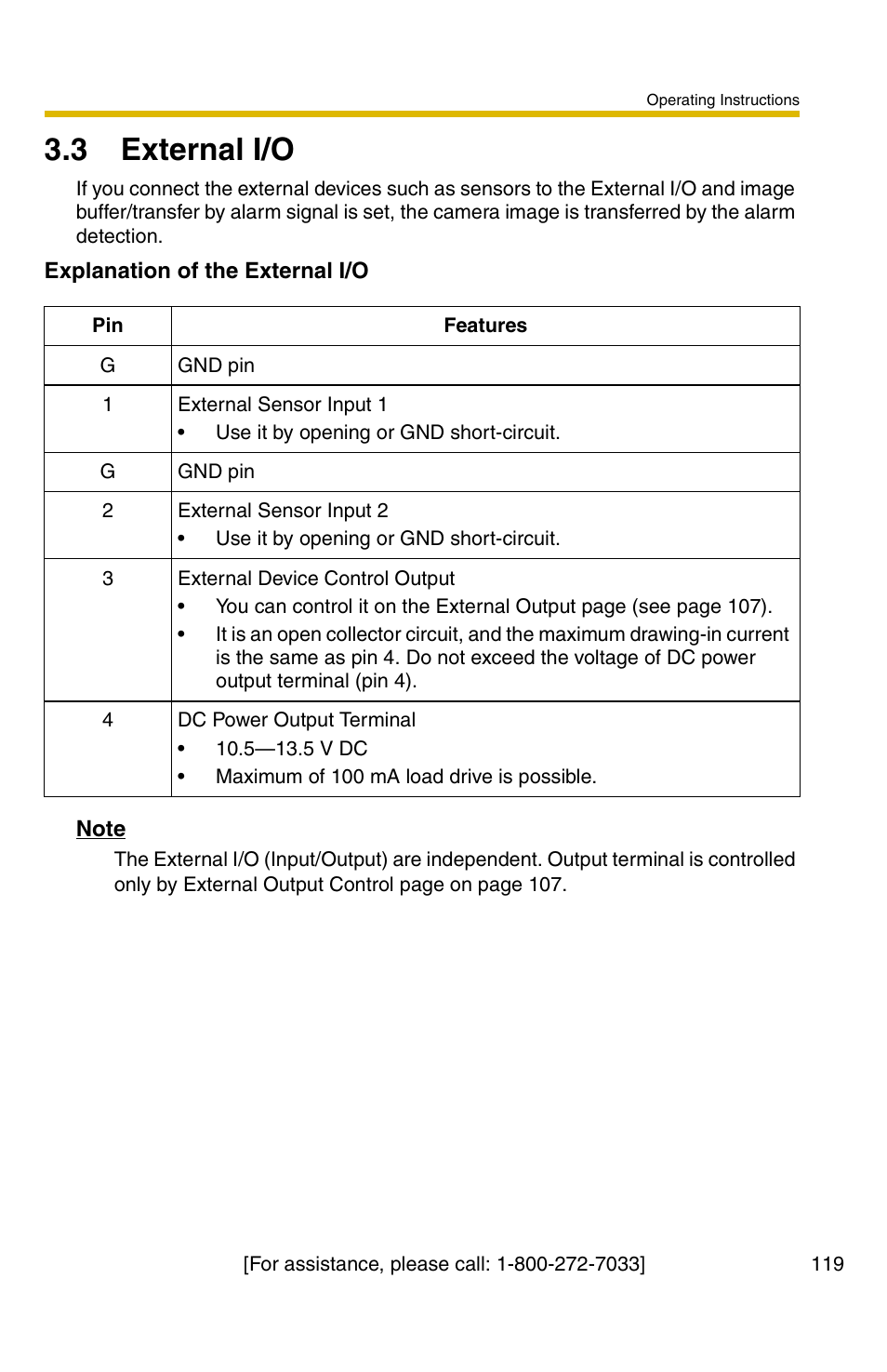 3 external i/o | Panasonic BB-HCM331A User Manual | Page 119 / 150