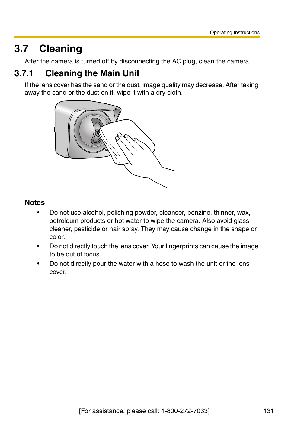 7 cleaning, 1 cleaning the main unit | Panasonic BB-HCM331A User Manual | Page 131 / 150