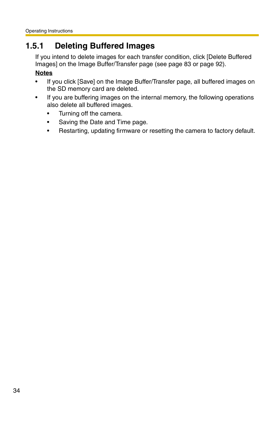 1 deleting buffered images | Panasonic BB-HCM331A User Manual | Page 34 / 150