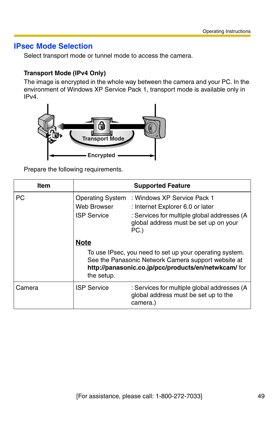 Ipsec mode selection | Panasonic BB-HCM331A User Manual | Page 49 / 150