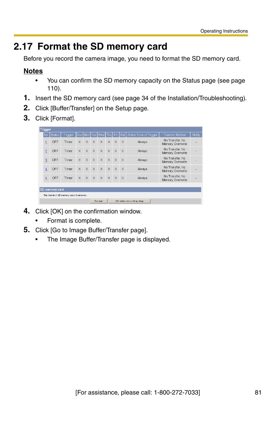 17 format the sd memory card | Panasonic BB-HCM331A User Manual | Page 81 / 150