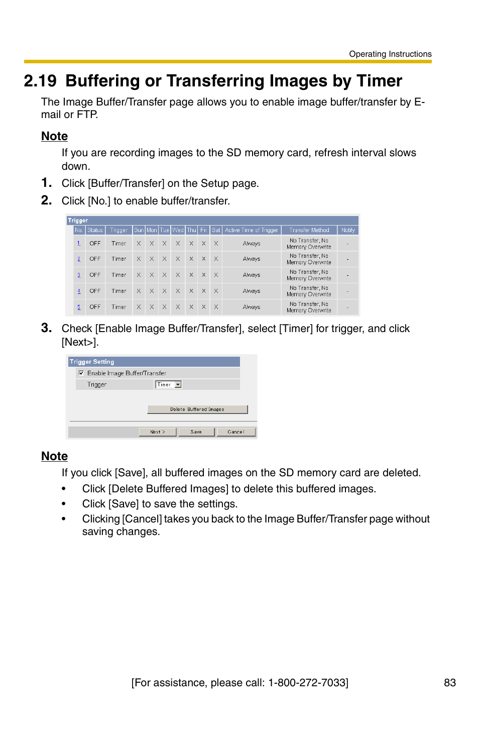 19 buffering or transferring images by timer, 83 or | Panasonic BB-HCM331A User Manual | Page 83 / 150