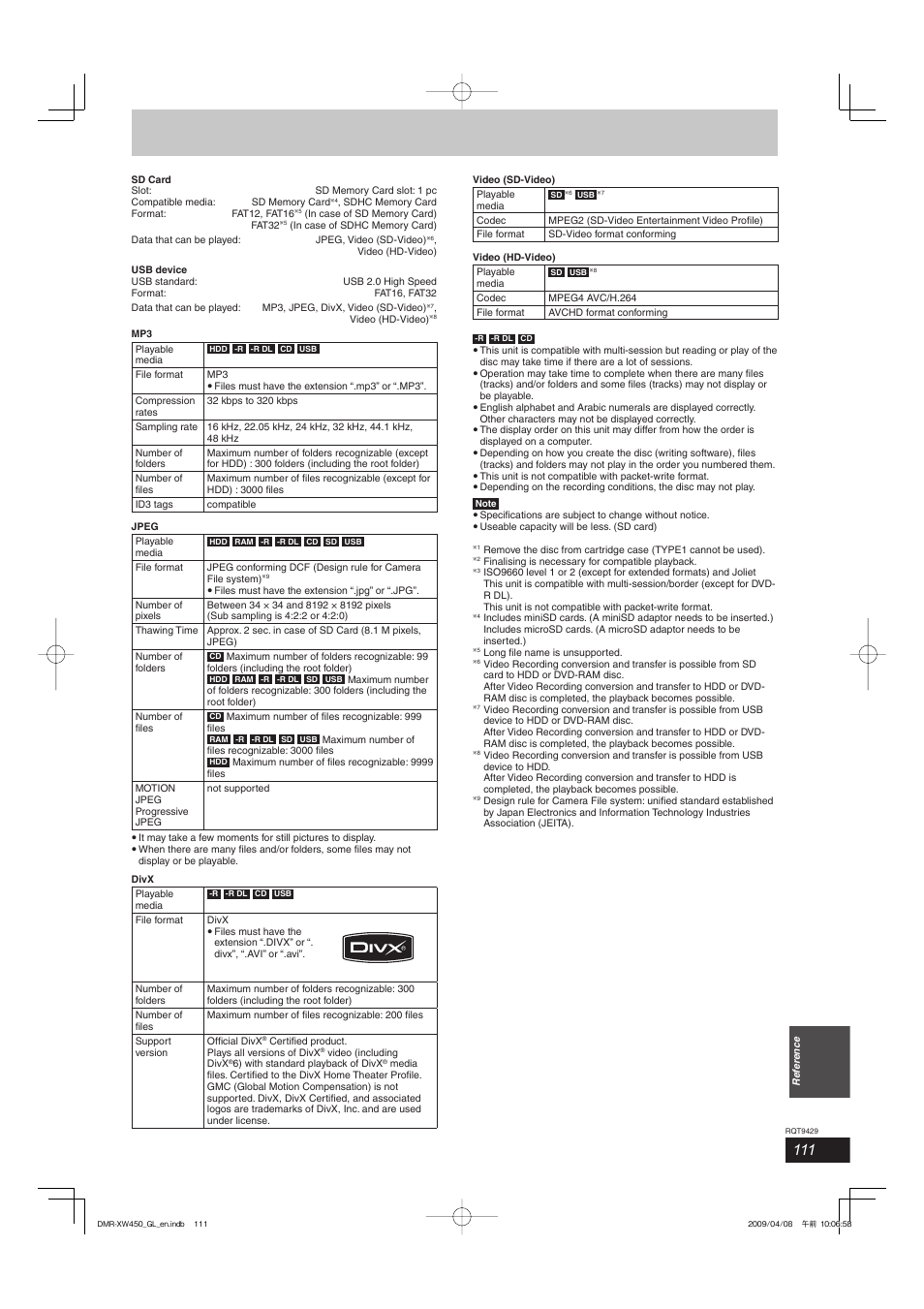 Panasonic DMR-XW350 User Manual | Page 111 / 120